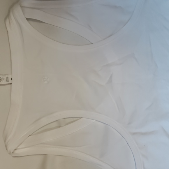New without tags Lululemon Racer back Tank Top White Cotton Peru Sz 12 - Picture 5 of 7